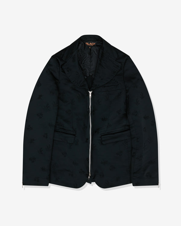 Black Comme des Garçons - Unisex Floral Embroidery Jacket - (Black)