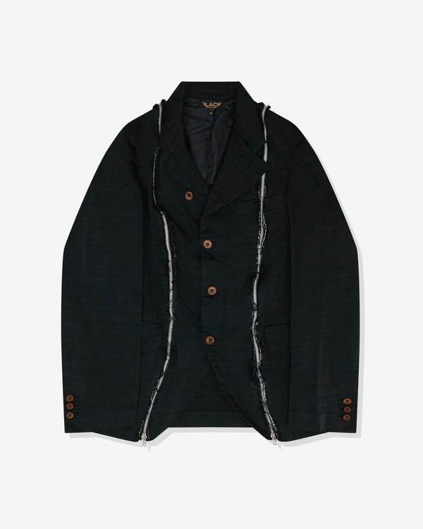 Black Comme des Garçons - Unisex Check Zip Jacket - (Black)