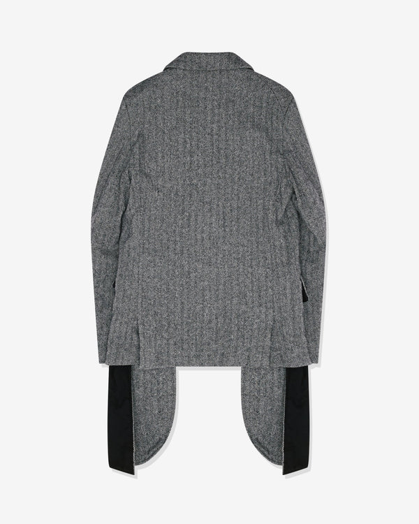 Black Comme des Garçons - Unisex Wool Tweed Herringbone - (Black/White)