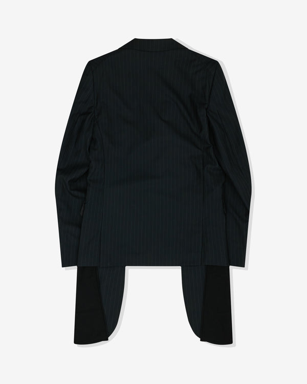 Black Comme des Garçons - Unisex Wool Pinstripe Pocket Bag Jacket - (Black/White)