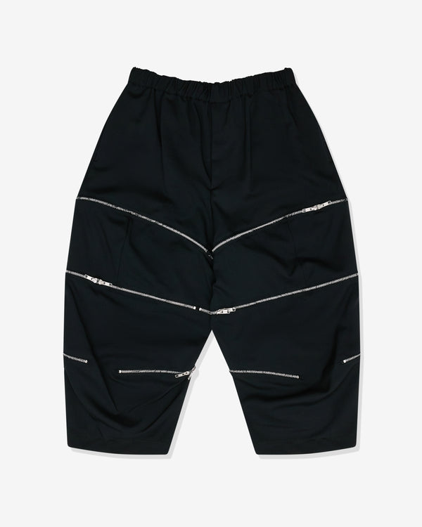 Black Comme des Garçons - Unisex Zipped Wide Leg Trousers - (Black)