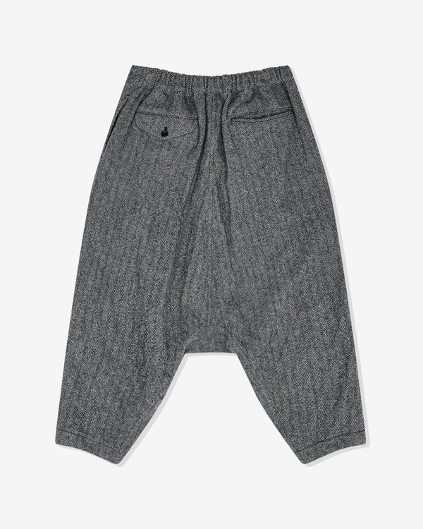 Black Comme des Garçons - Unisex Wool Tweed Herringbone Trousers - (Black/White)