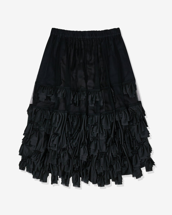 Black Comme des Garçons - Unisex Double Layered Frill Skirt - (Black)