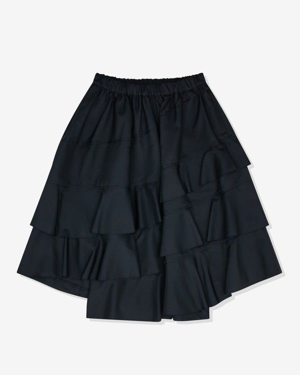 Black Comme des Garçons - Unisex Layered Fringe Skirt - (Black)