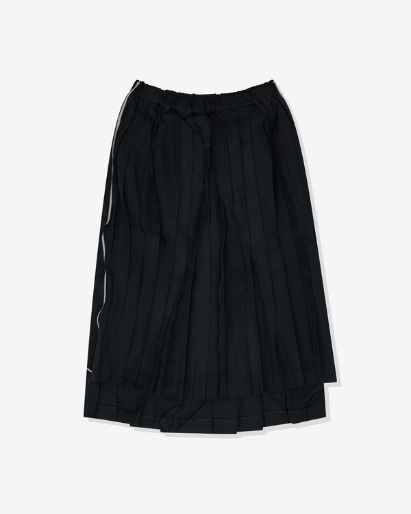 Black Comme des Garçons - Unisex Pleated Zip Skirt - (Black)