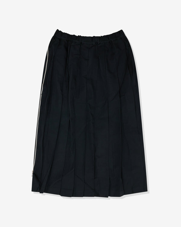 Black Comme des Garçons - Unisex Pleated Zip Skirt - (Black)