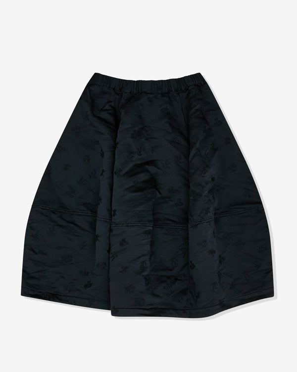 Black Comme des Garçons - Unisex Floral Embroidery Skirt - (Black)