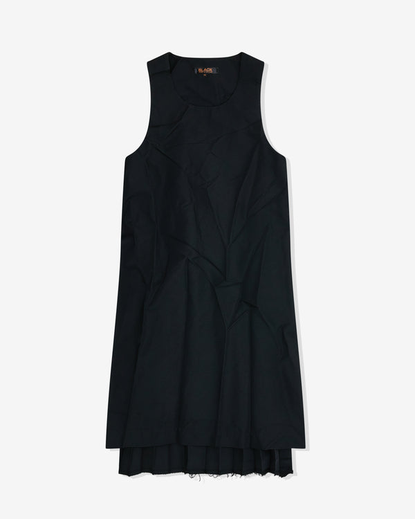 Black Comme des Garçons - Unisex Pleated Sleeveless Dress - (Black)