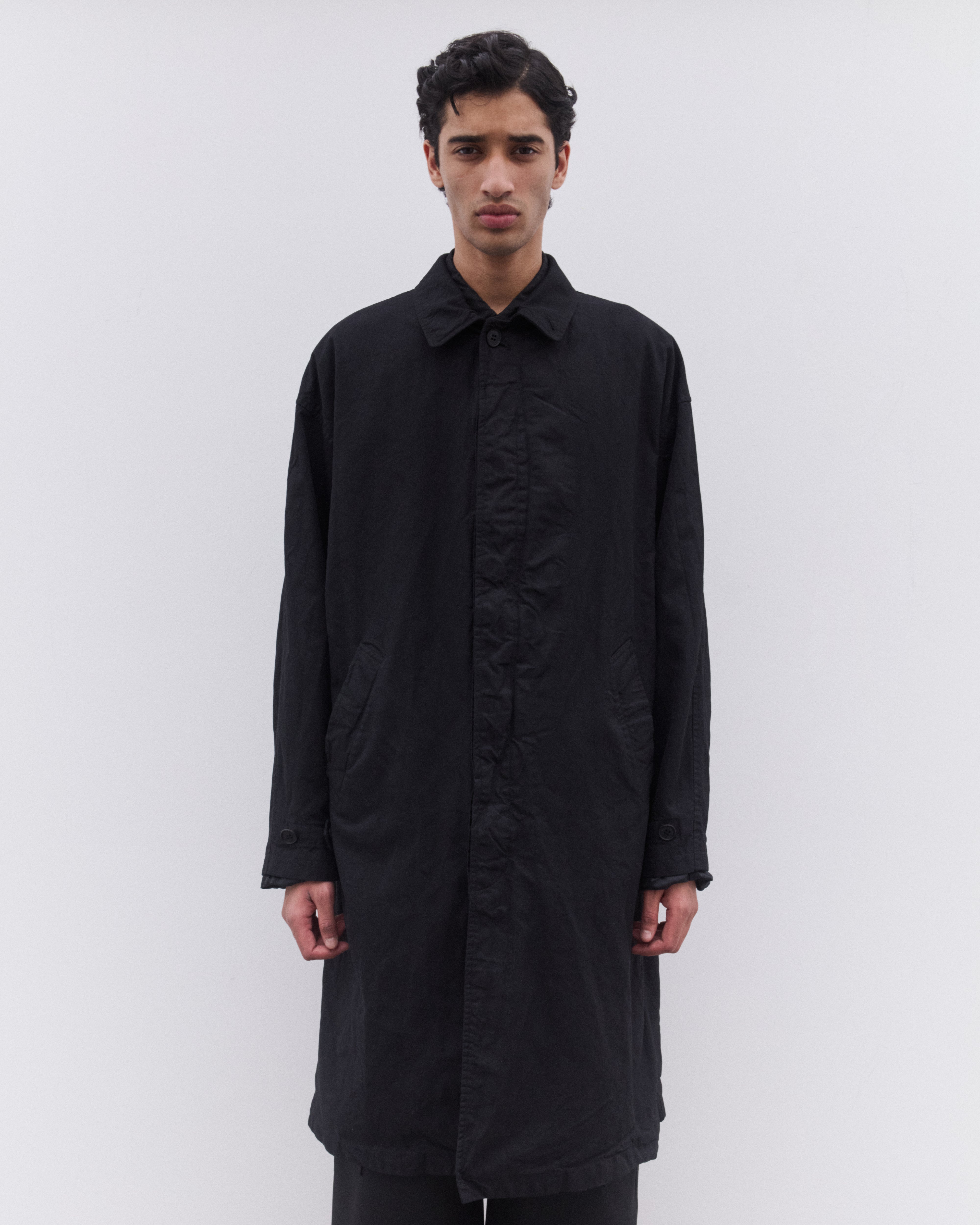 BLACK COMME des GARÇONS半裏 商品染め コート XS COMME des GARCONS HOMME（コムデギャルソンオム）ステンカラーコート