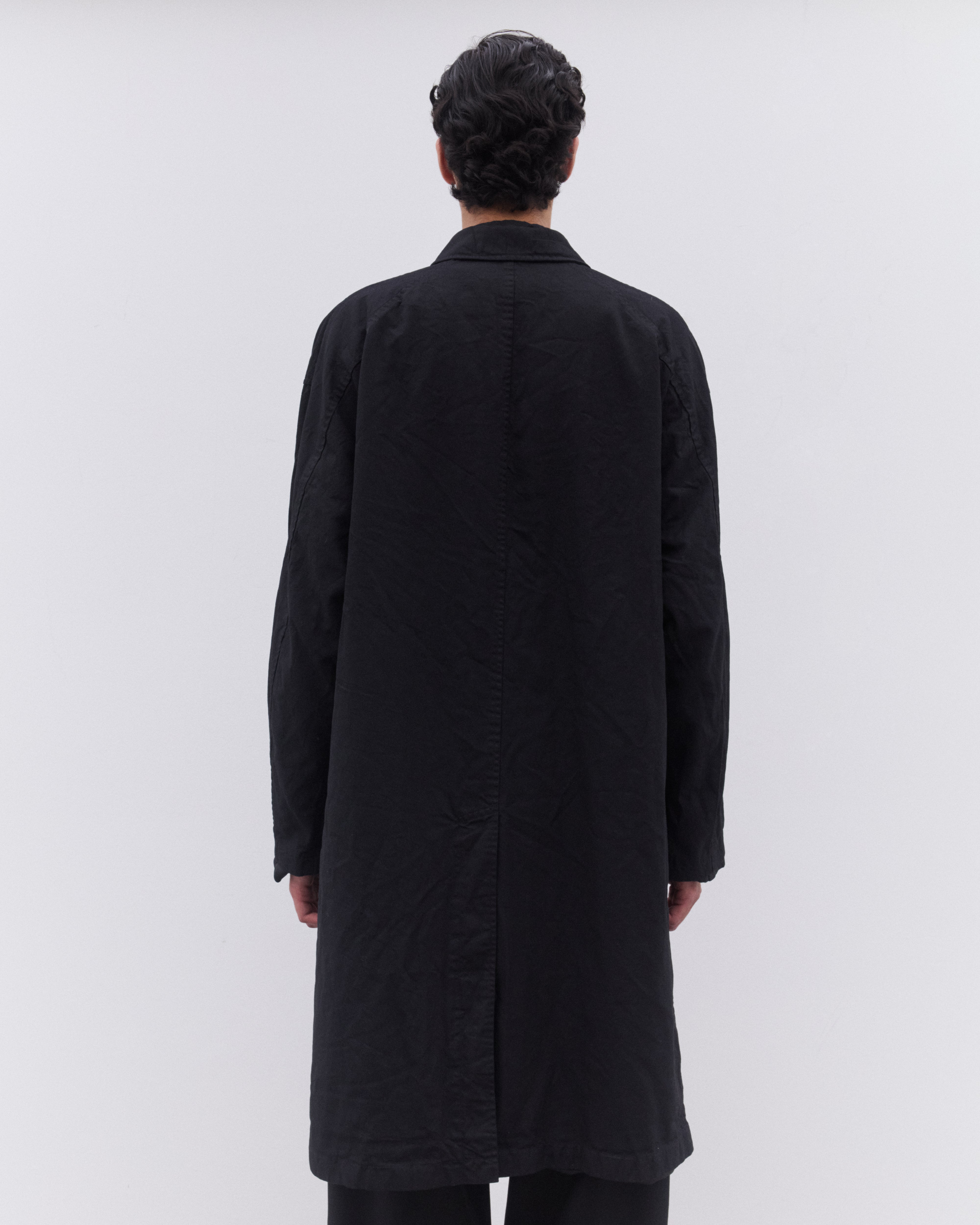 CDG Homme: Men's Garment Dyed Coat (Black) | Dover Street Market
