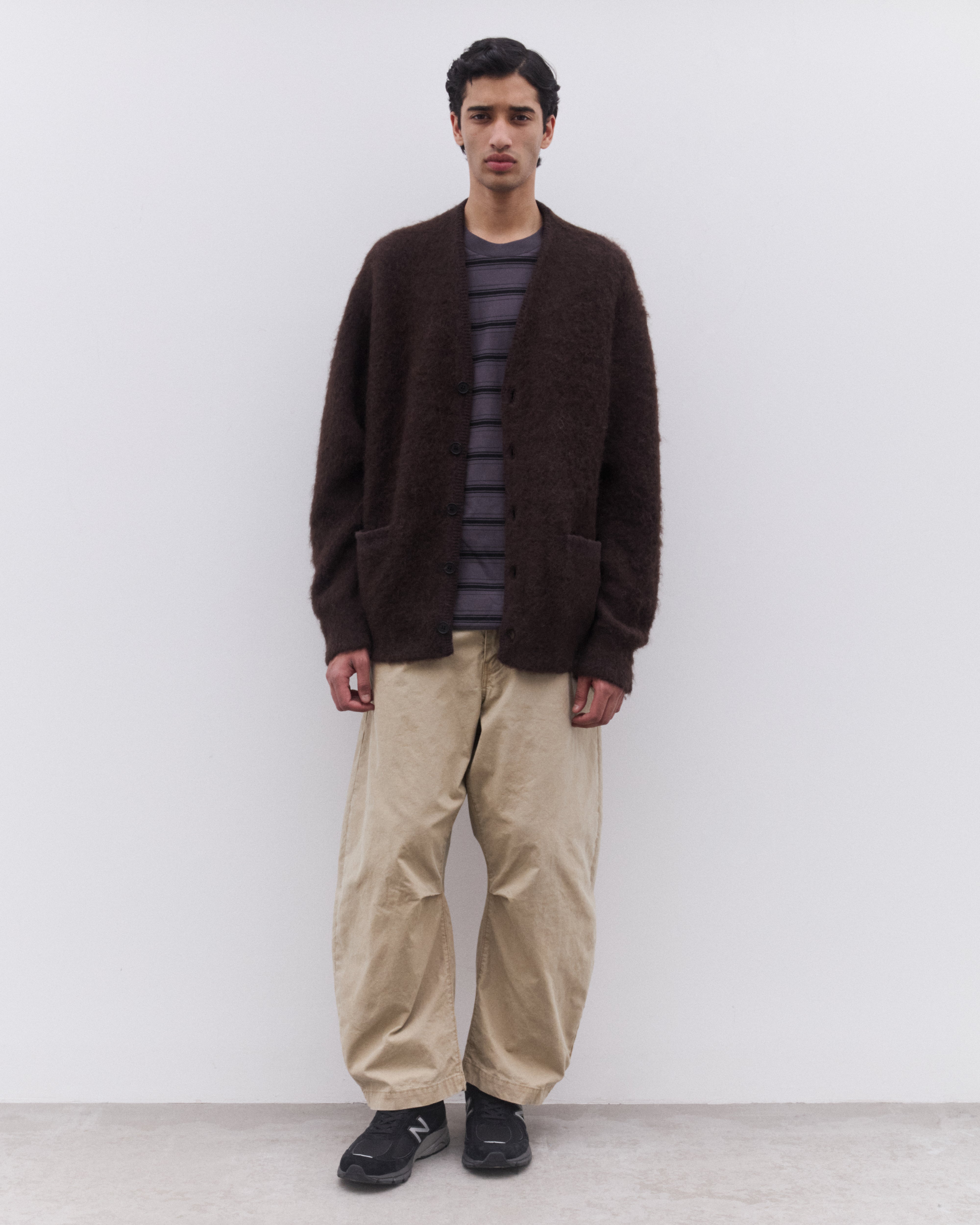 CDG Homme: Men's Brushed Knit Cardigan (Brown) | Dover Street