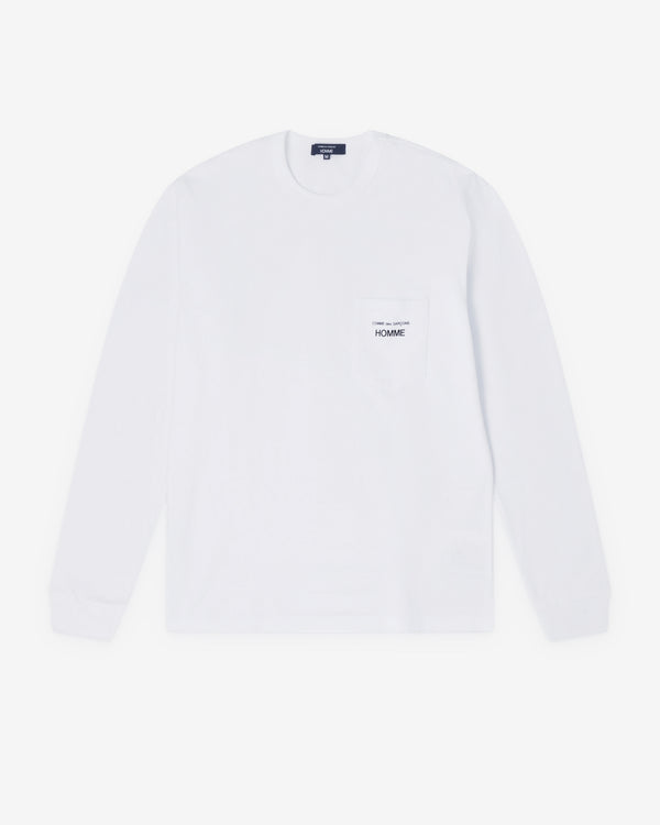CDG Homme - Men's Long Sleeve Pocket T-Shirt - (White)