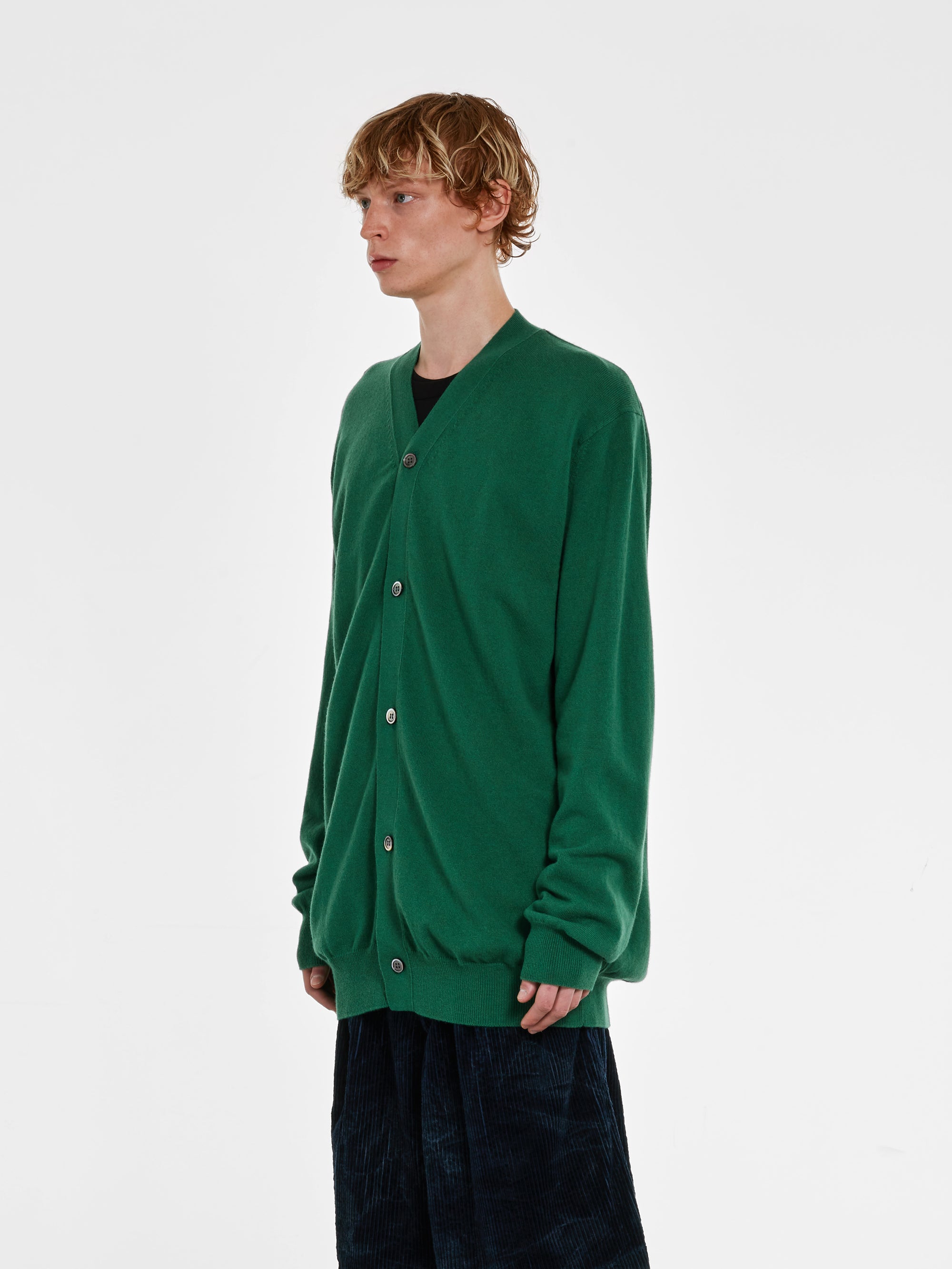 CDG Shirt - Men's Wool Cardigan - (Green) view 2