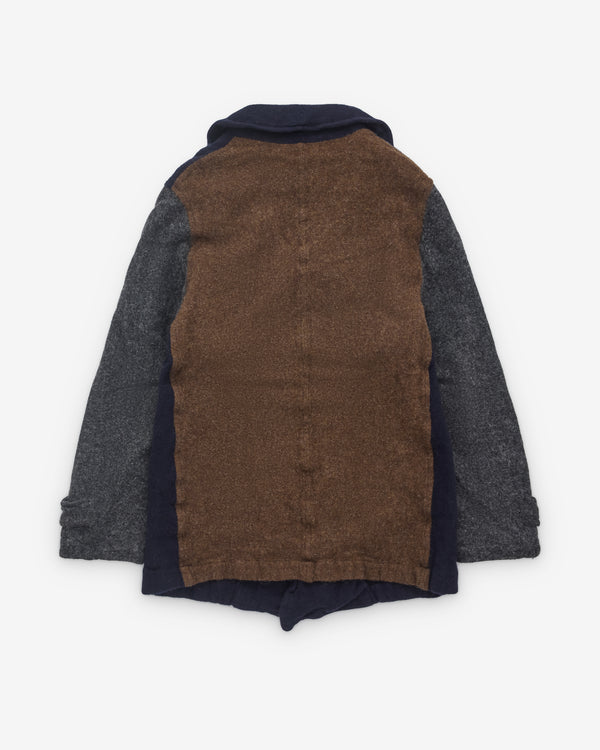 CDG Shirt - Men’s Contrast Panelled Jacket - (Navy/Grey)