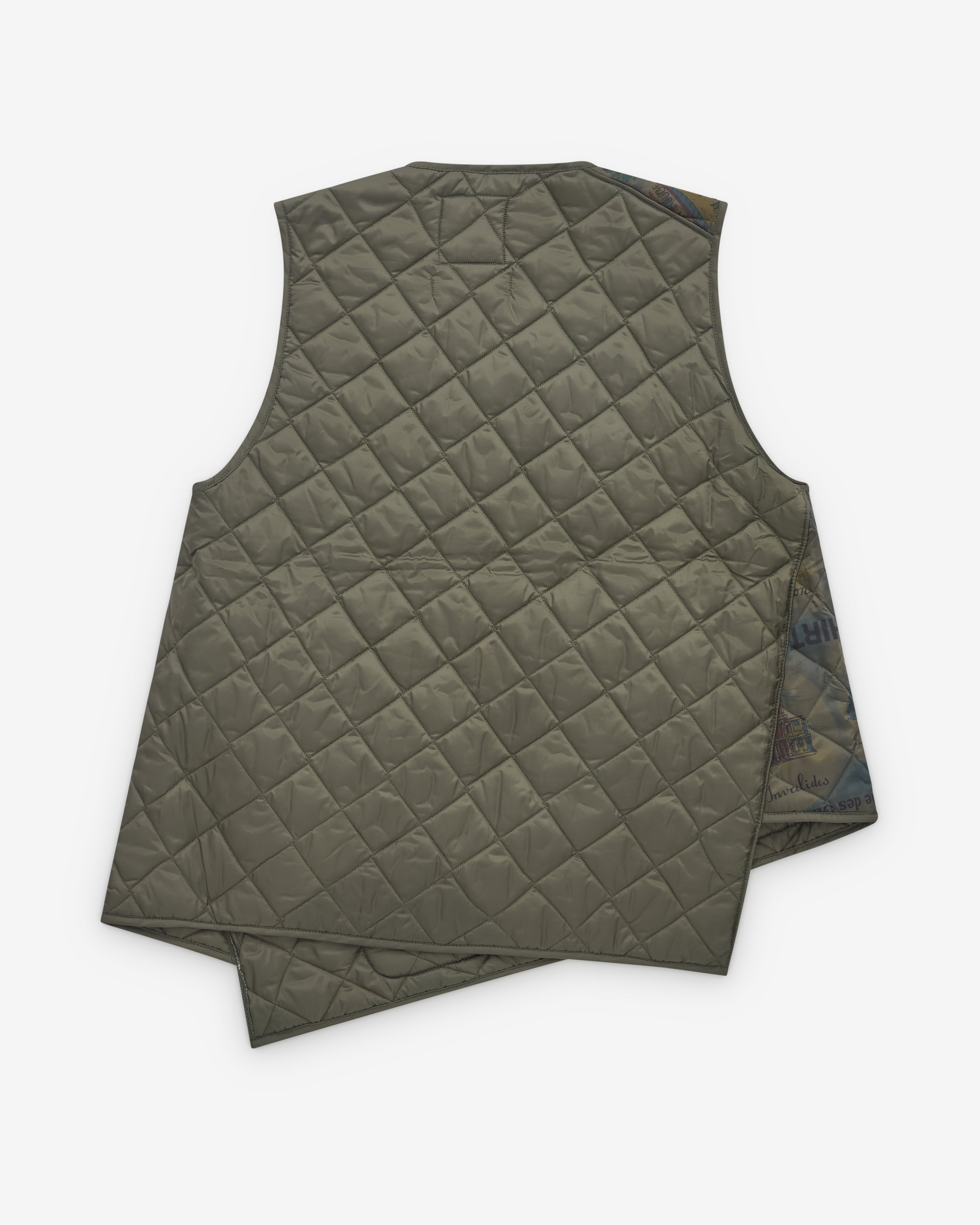 CDG Shirt: Men's Lavenham Bias Quilted Vest (Dark Khaki) | DSML E-SHOP