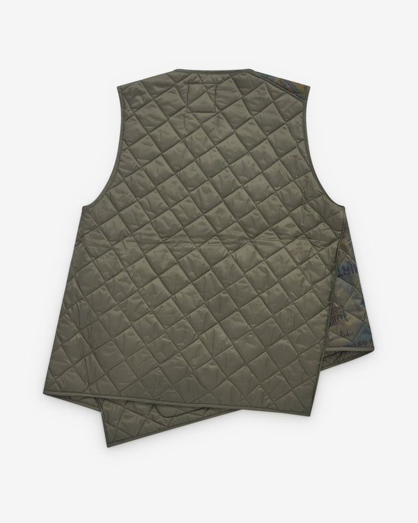 CDG Shirt - Men's Lavenham Bias Quilted Vest - (Dark Khaki)