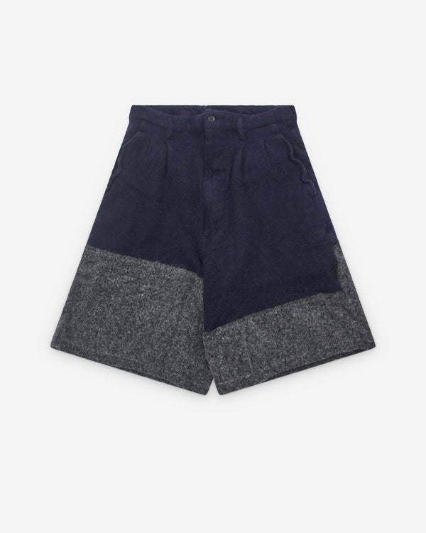 CDG Shirt - Men’s Colour Block Wide Shorts - (Navy/Grey)