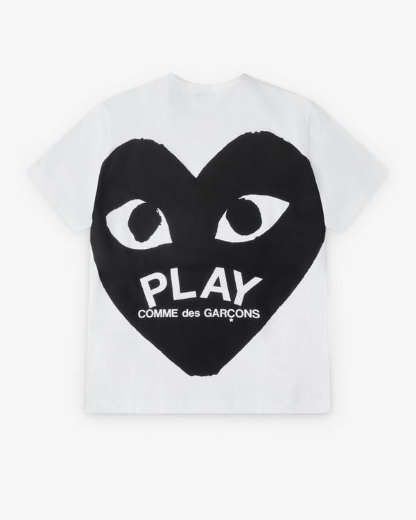 Play - Black Heart Back Print T-Shirt - (White)