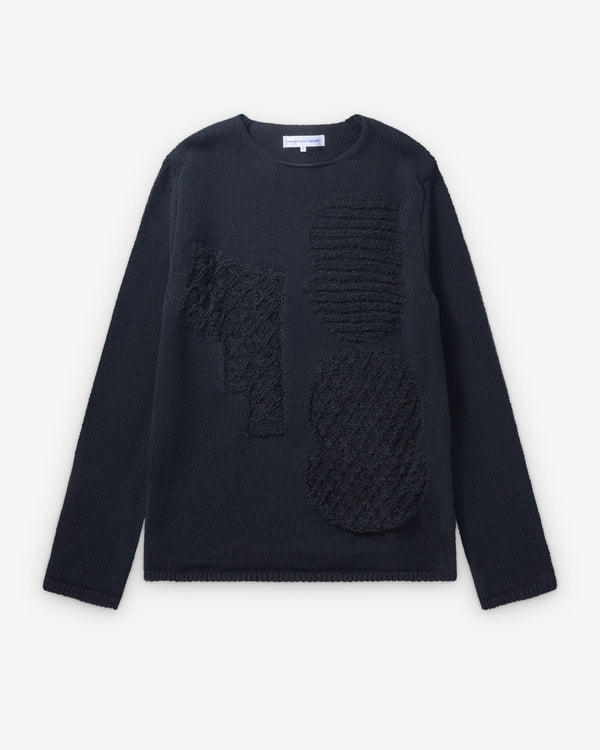 CDG Shirt - Men's Patchwork Sweater - (Black)