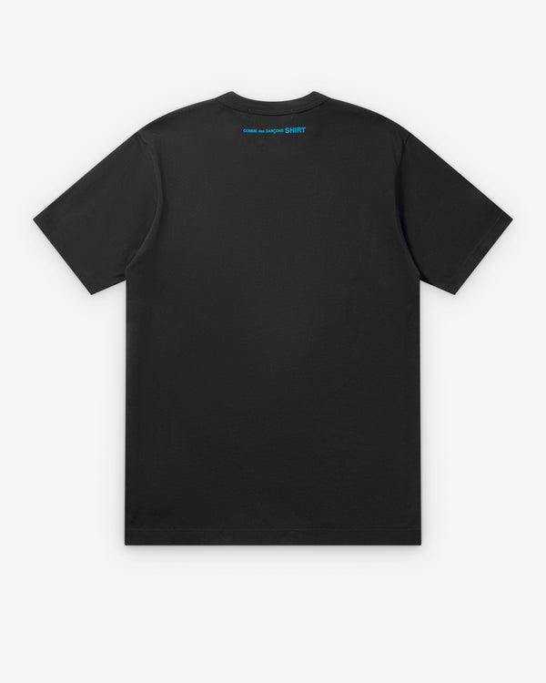 CDG Shirt - Men's Back Neck Logo T-Shirt - (Black/Blue)