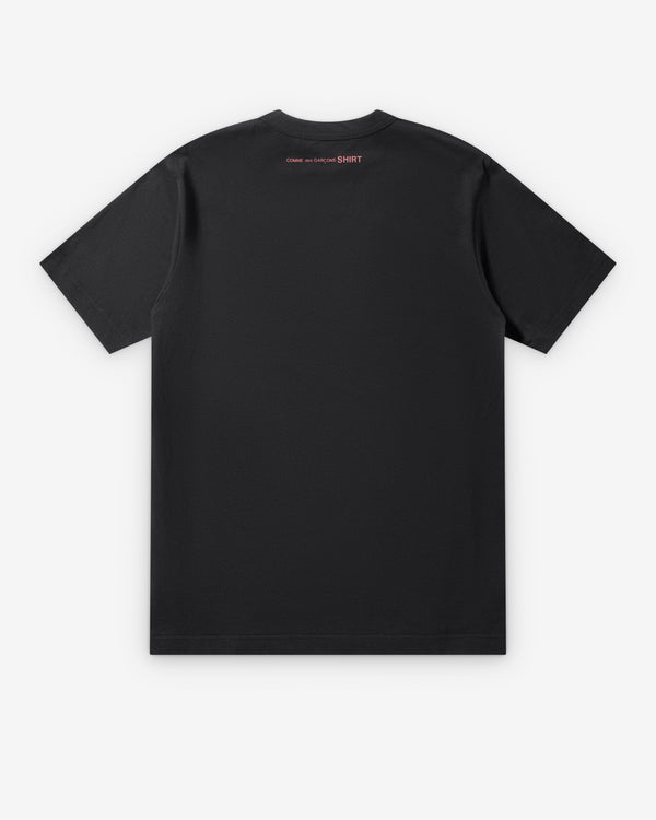 CDG Shirt - Men's Back Neck Logo T-Shirt - (Black/Red)