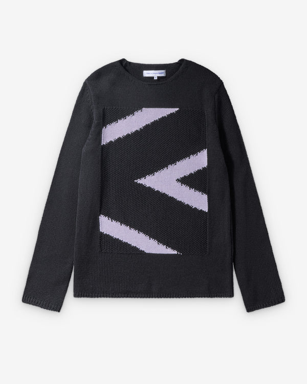 CDG Shirt - Men's Instarsia Knit Sweater - (Black)