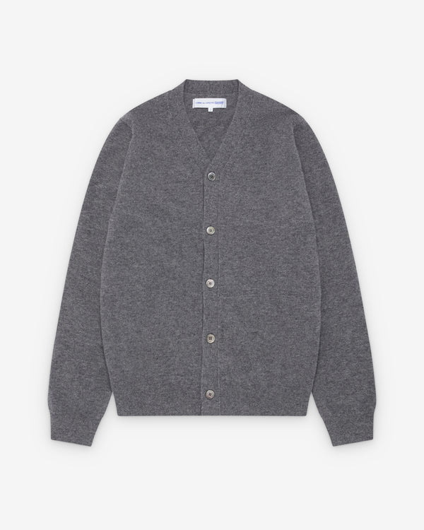 CDG SHIRT Forever - V-Neck Lambswool Cardigan - (Grey)