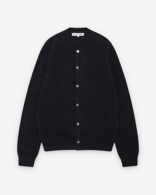 CDG Shirt Forever - Round Neck Lambswool Cardigan - (Black)