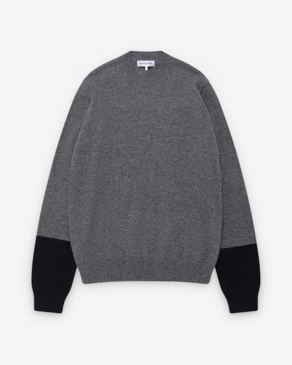 CDG Shirt Forever - Round Neck Contrast Jumper - (Grey/Black)
