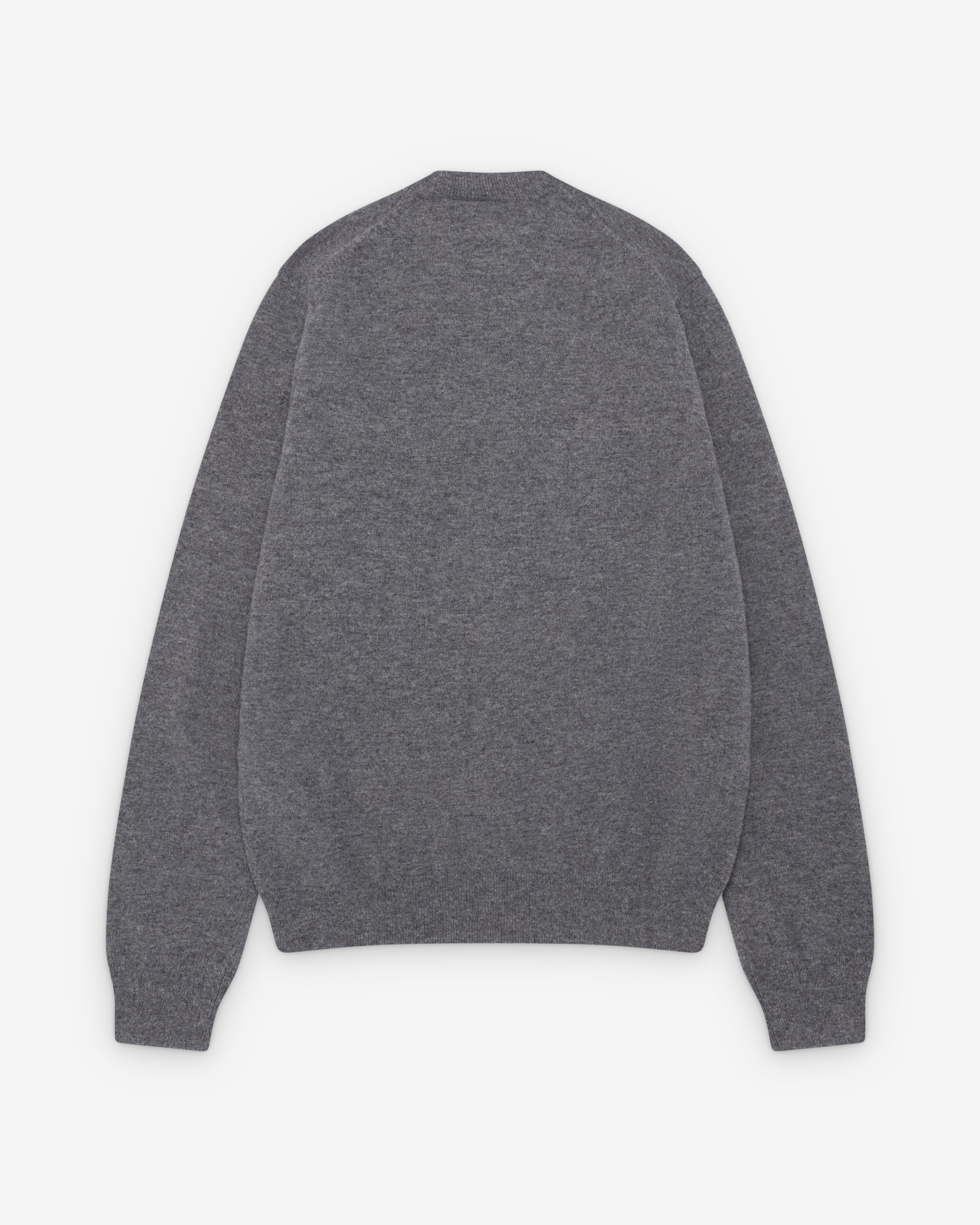 COMME des GARÇONS SHIRT forever wool CDG Shirt Forever: Round Neck Lambswool Cardigan (Grey) | Dover