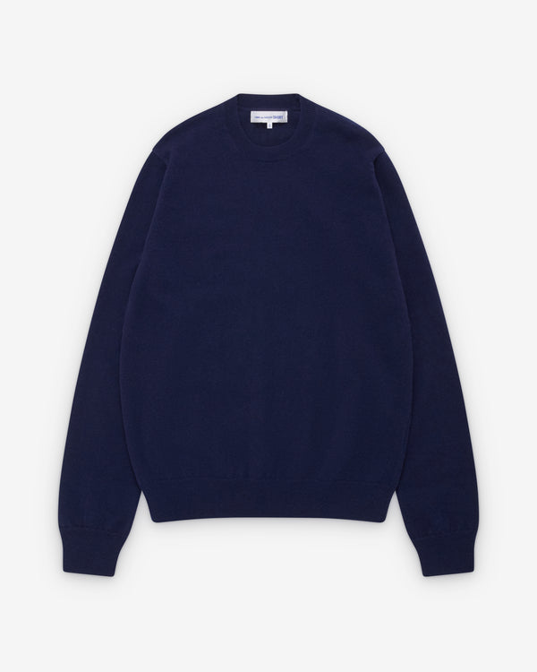 CDG Shirt Forever - Round Neck Lambswool Jumper - (Navy)