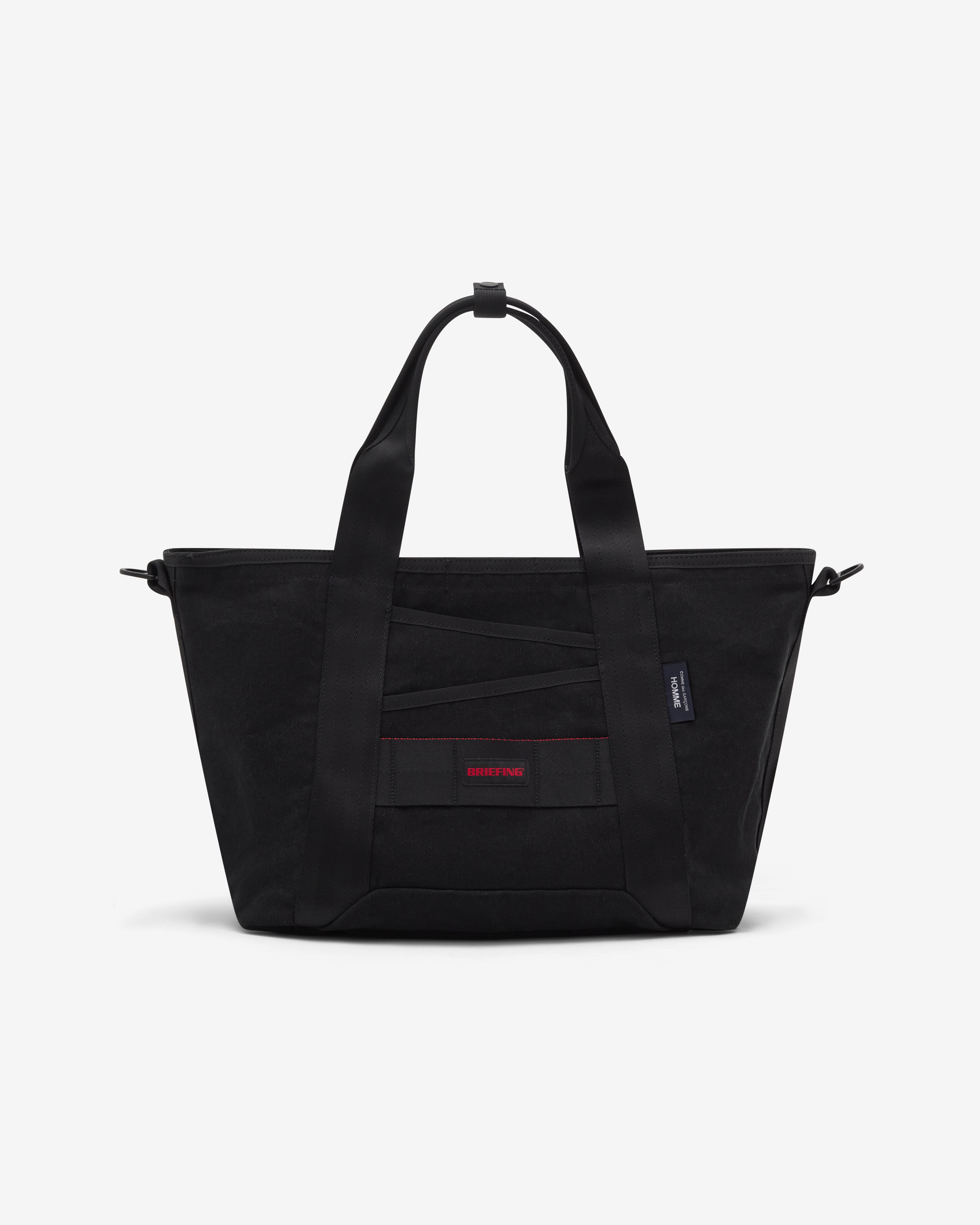 CDG Homme: Men's Briefings Canvas Tote Bag (Black) | Dover Street