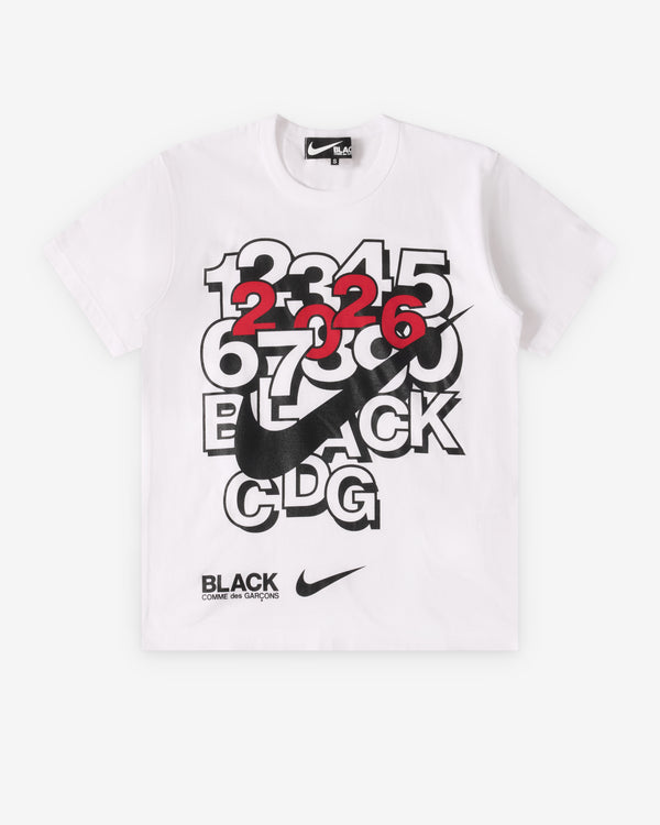 Black Comme des Garçons - Nike Print T-Shirt - (White)