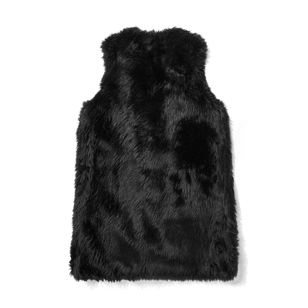 BLACK Comme des Garçons - Faux Fur Long Sleeveless Vest - (Black)
