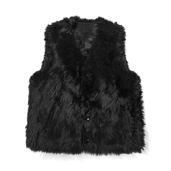 BLACK Comme des Garçons - Faux Fur Sleeveless Vest - (Black)