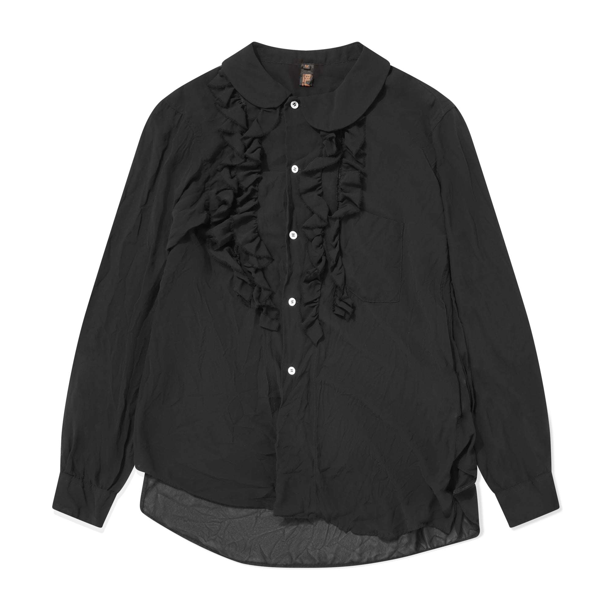 BLACK Comme des Garçons Ruffled Polyester Shirt (Black)