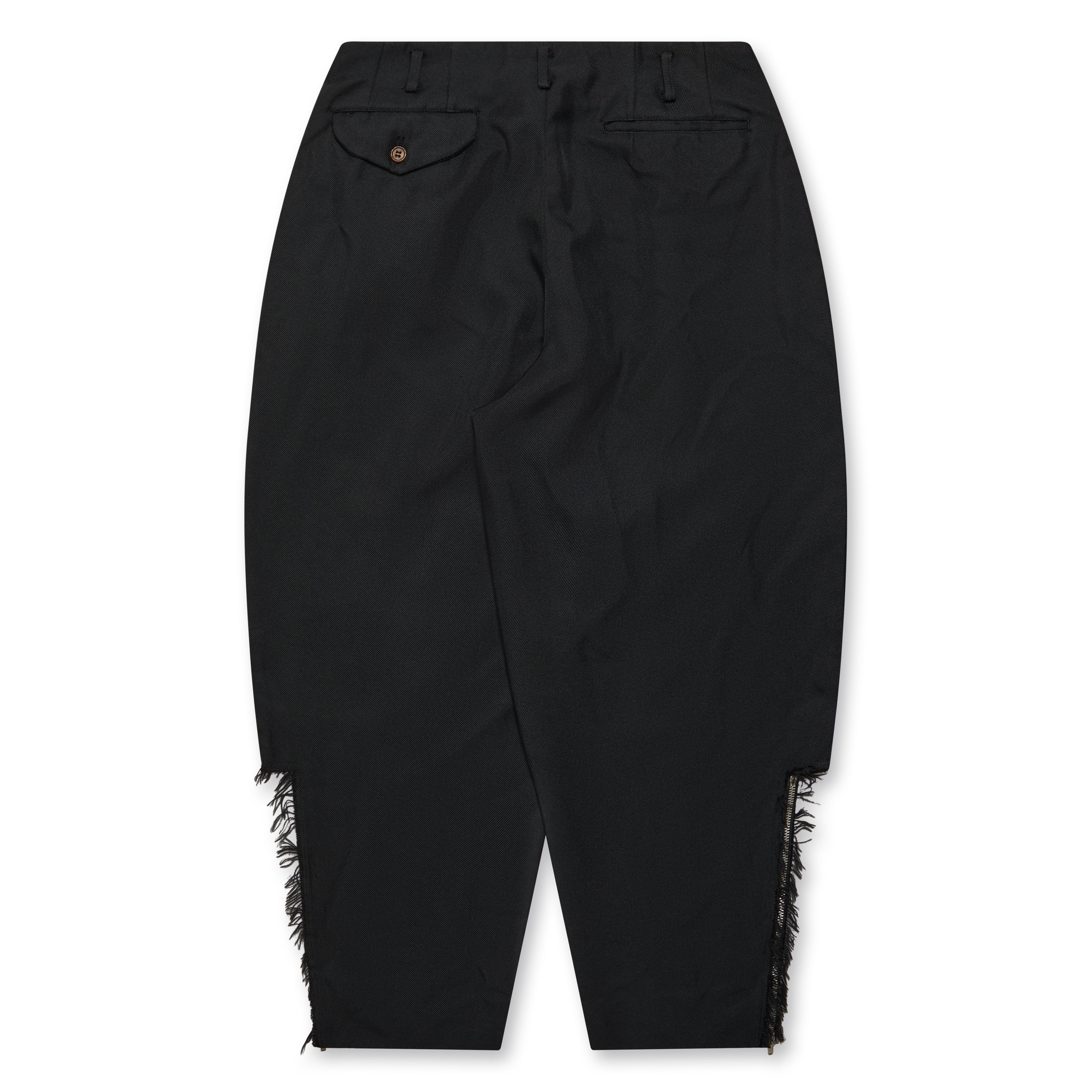 BLACK Comme des Garçons: Cut Out Detail Trousers (Black