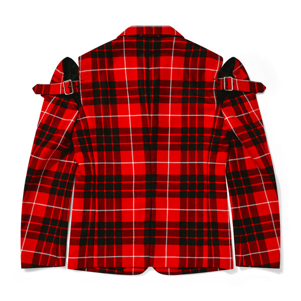 BLACK Comme des Garçons - Tartan Wool Buckled Shoulder Jacket - (Red/Black)