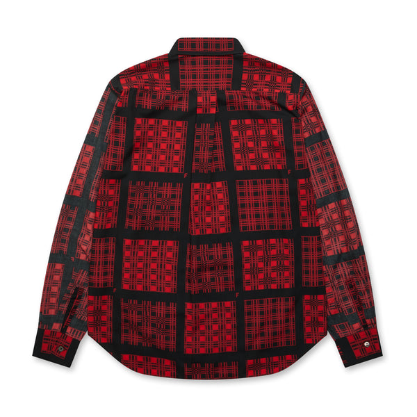 BLACK Comme des Garçons - Reverse Sleeve Patterned Shirt - (Red/Black)