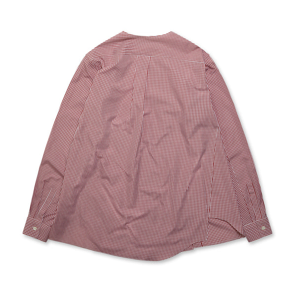BLACK Comme des Garçons - Twisted Placket Collarless Shirt - (Red/White)