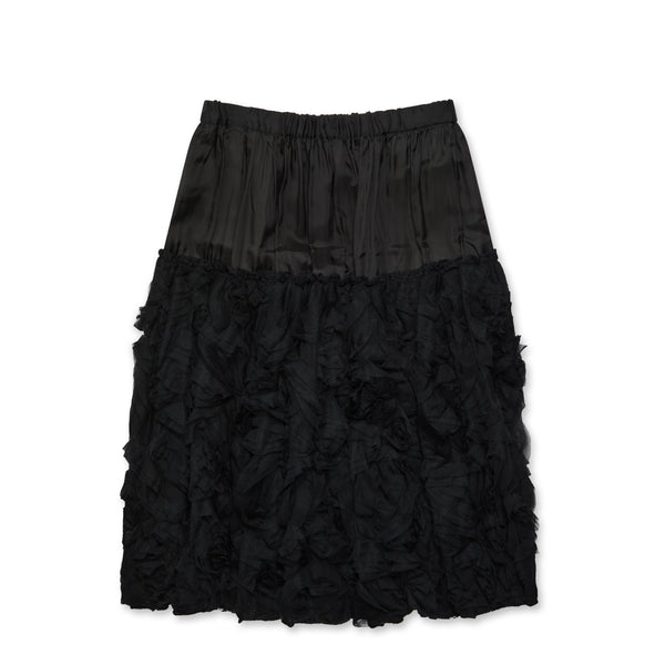 BLACK Comme des Garçons - Floral Motif Ruffle Skirt - (Black)