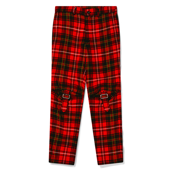 BLACK Comme des Garçons - Buckled Knee Pants - (Red/Black)