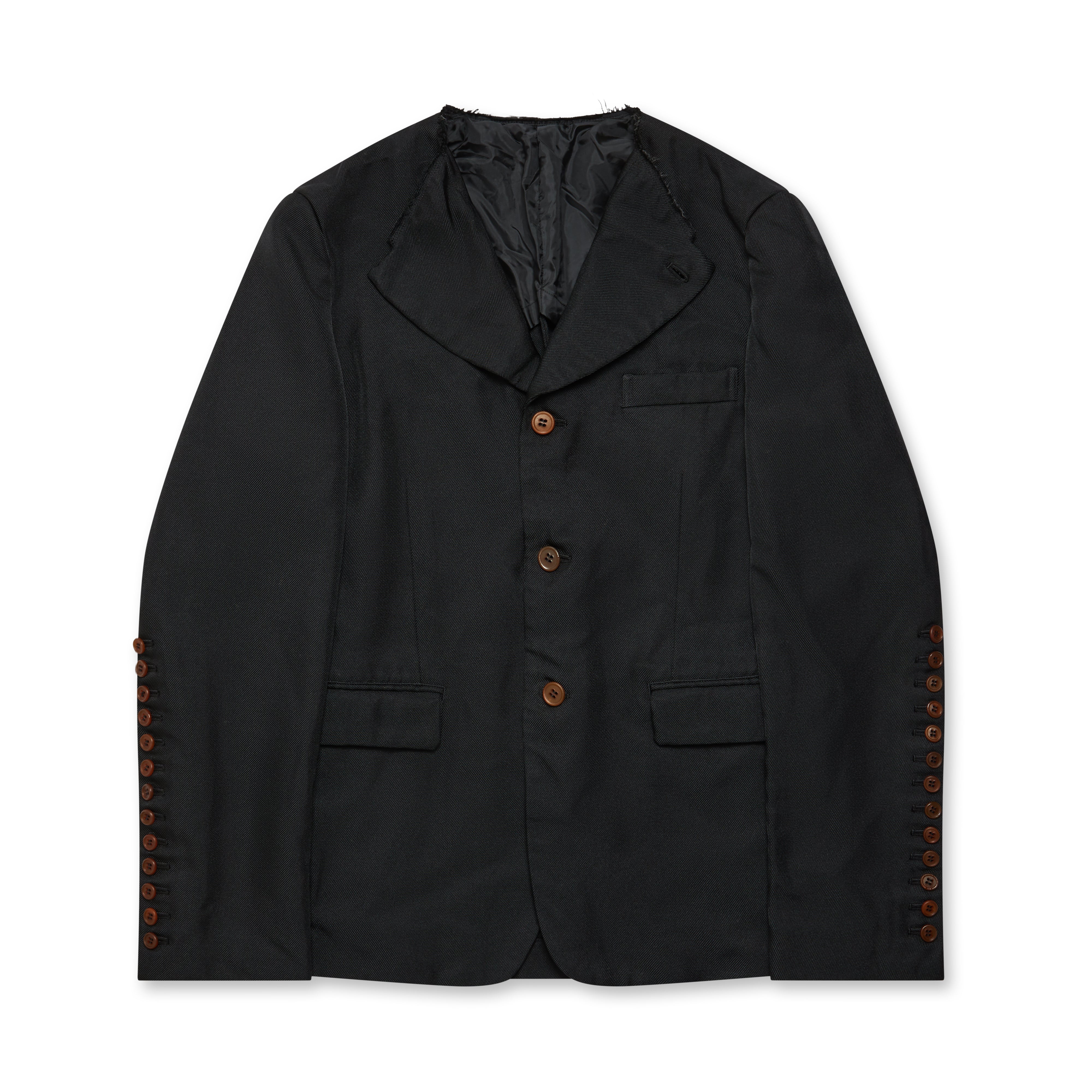 BLACK Comme des Garçons - Deconstructed Collar Jacket - (Black) | Dover ...