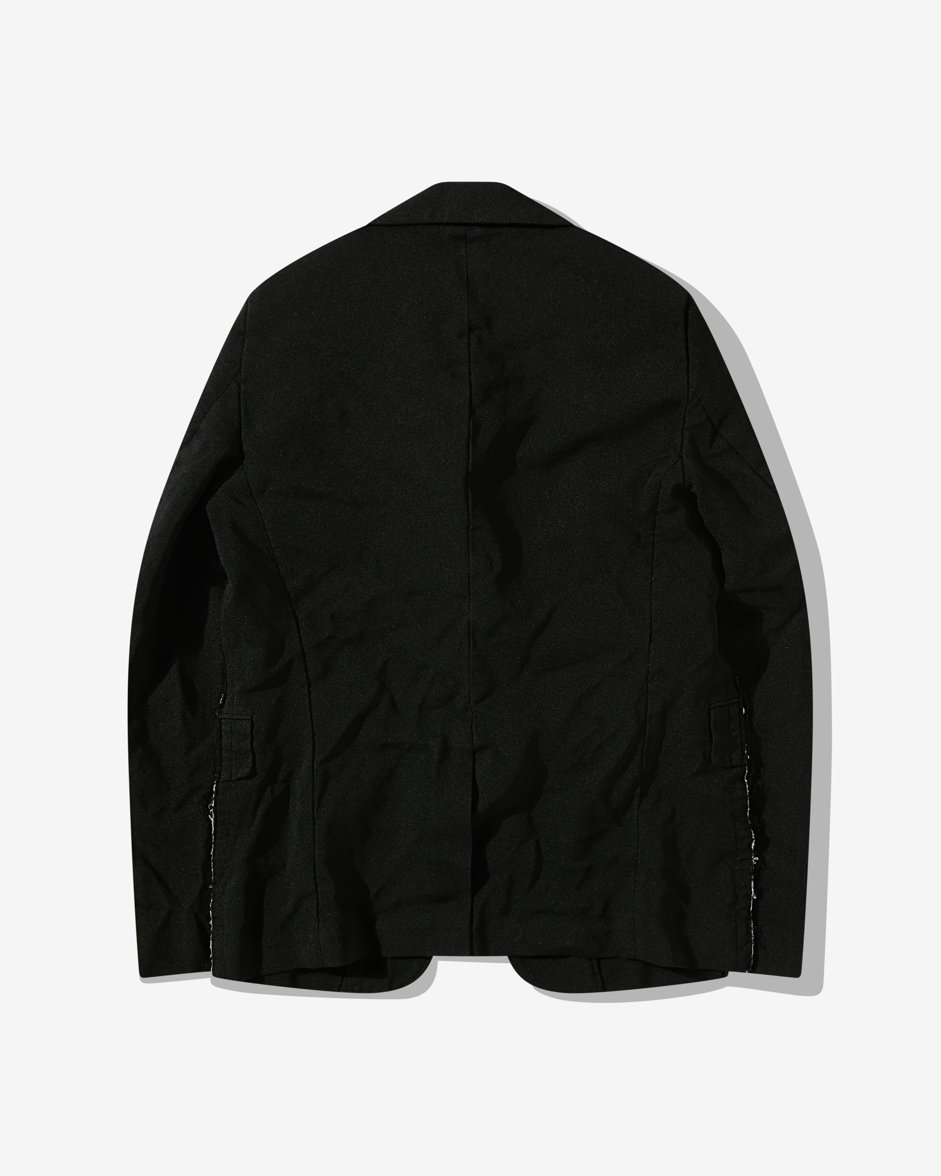 Black Comme Des Garçons: Split Side Seam Blazer (Black) | Dover