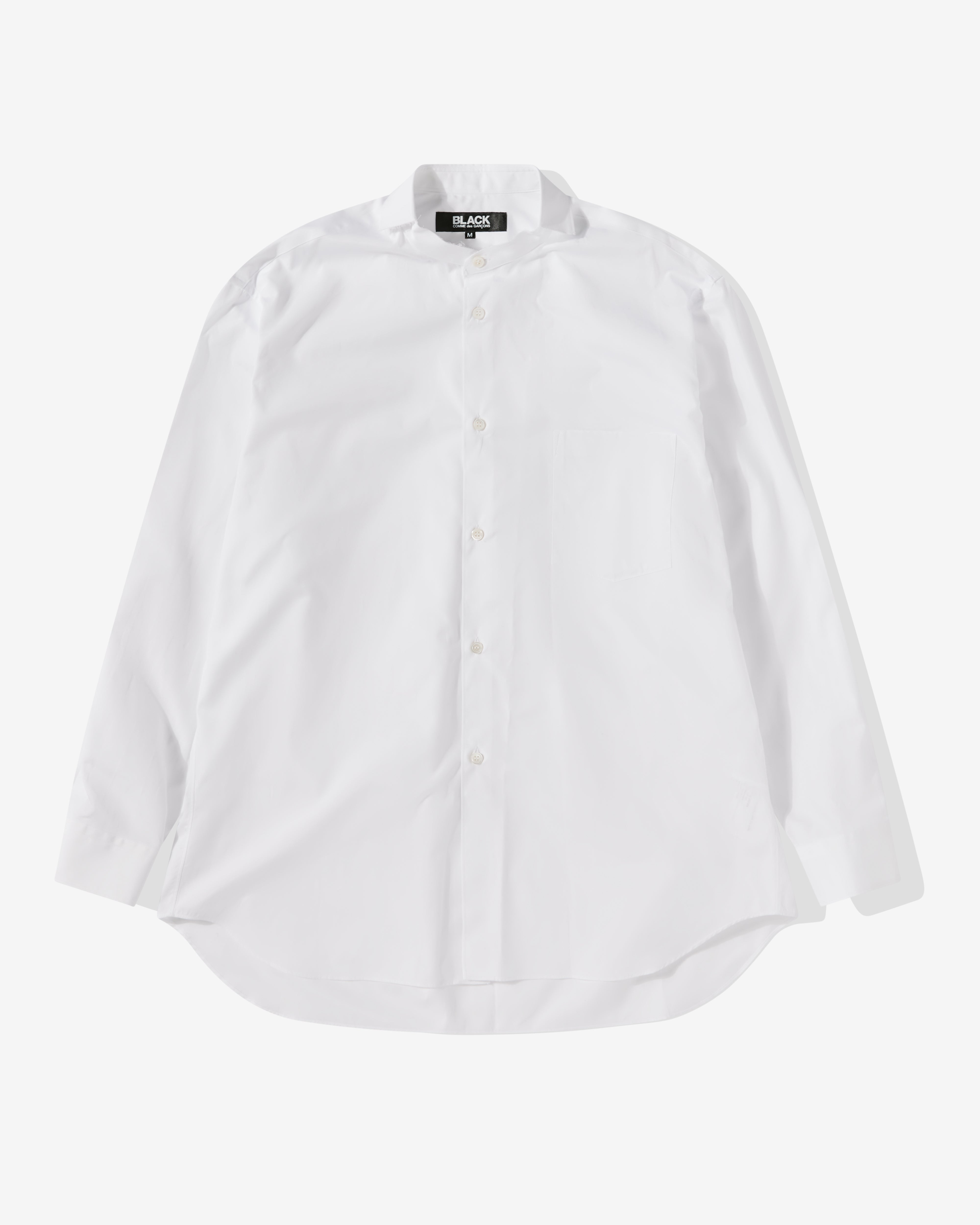 Black Comme Des Garçons - Half Collar Cotton Shirt - (White)