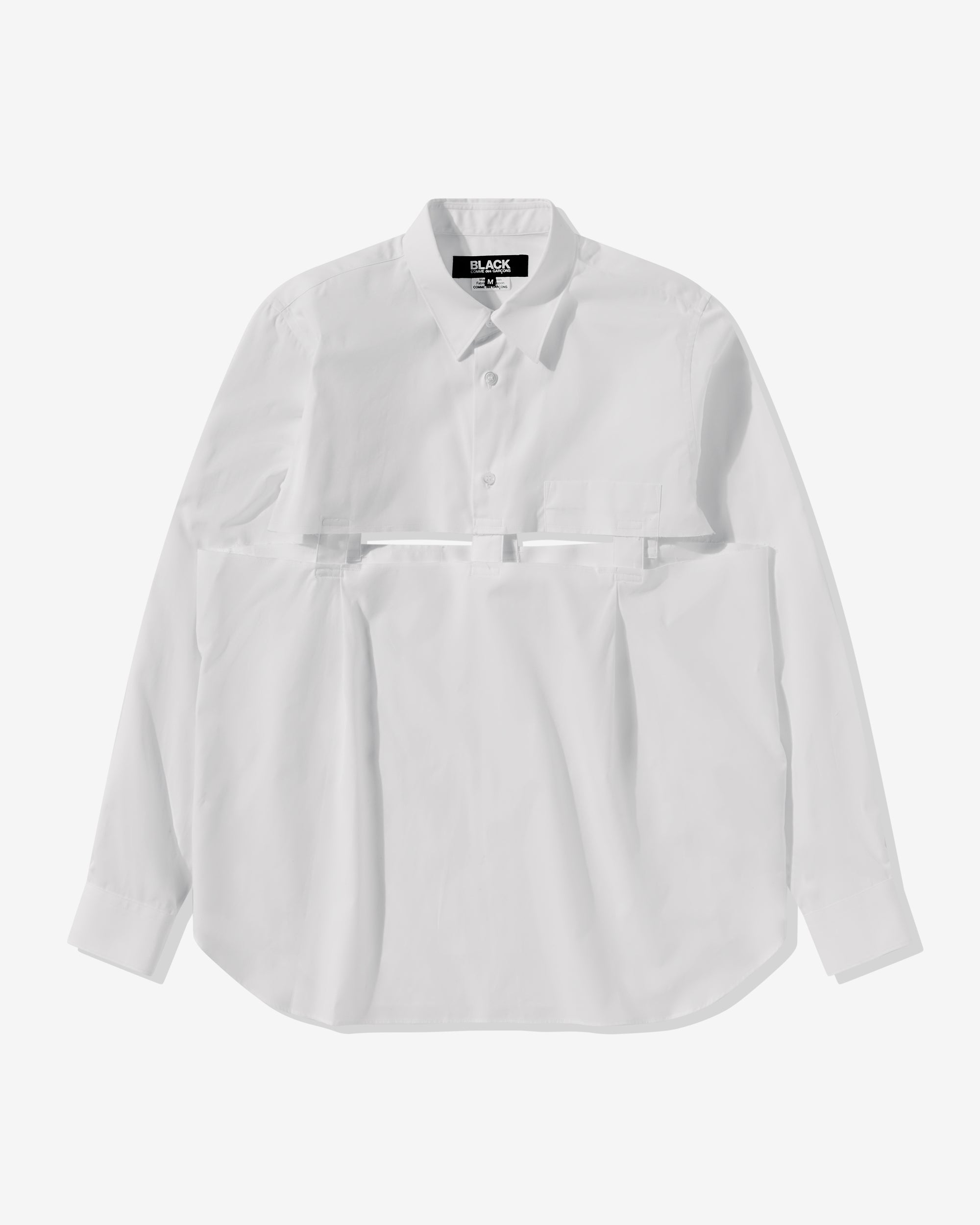 Black Comme Des Garçons - Reverse Body Cut Out Shirt - (White) view 1