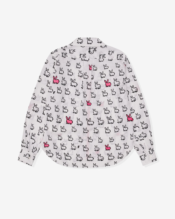 Black Comme des Garçons - Filip Pagowski Rabbit Print Zip Shirt - (White)