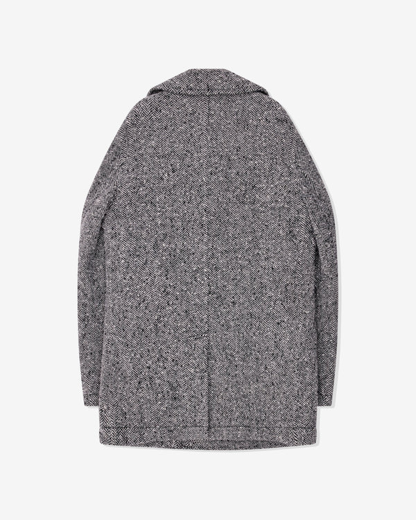 Black Comme des Garçons - Tweed Herringbone Pea Coat - (Black/White)