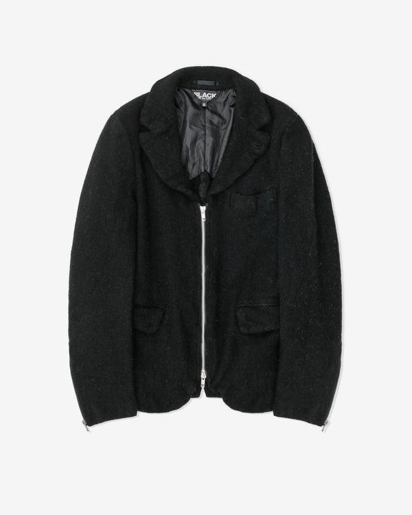 Black Comme des Garçons - Medium Tweed Wool Nylon Jacket - (Black)