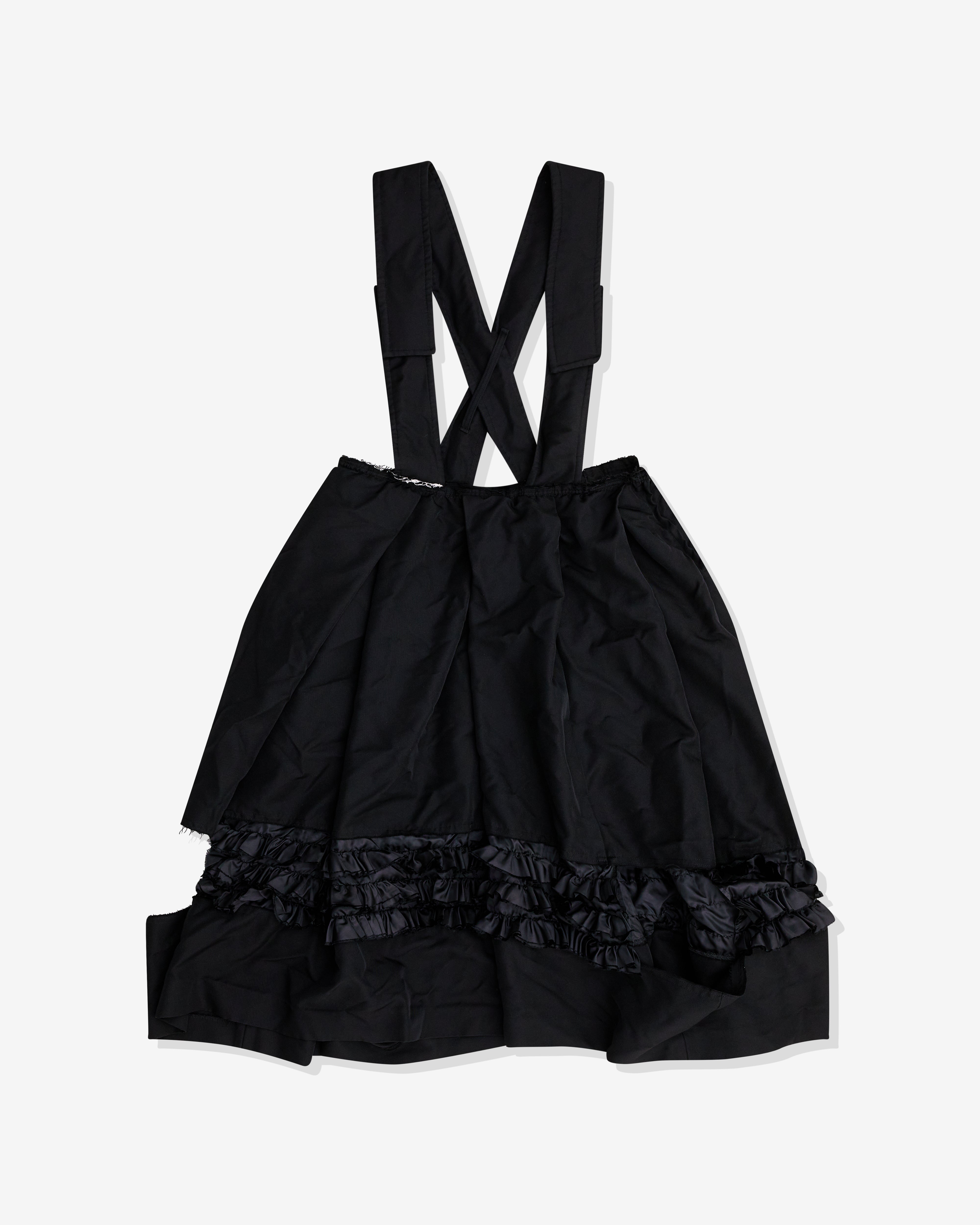 Black Comme des Garçons: Polyester Taffeta Frill Pinafore (Black